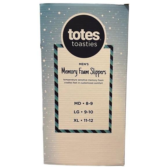 TOTES Toasties MENS Memory Foam Slippers, Size L (9-10) - Picture 4 of 4